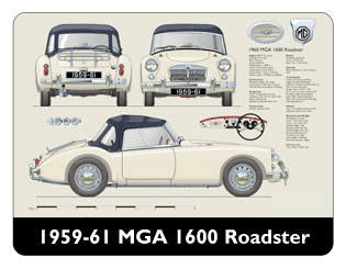 MGA 1600 Roadster (disc wheels) 1959-61 Mouse Mat